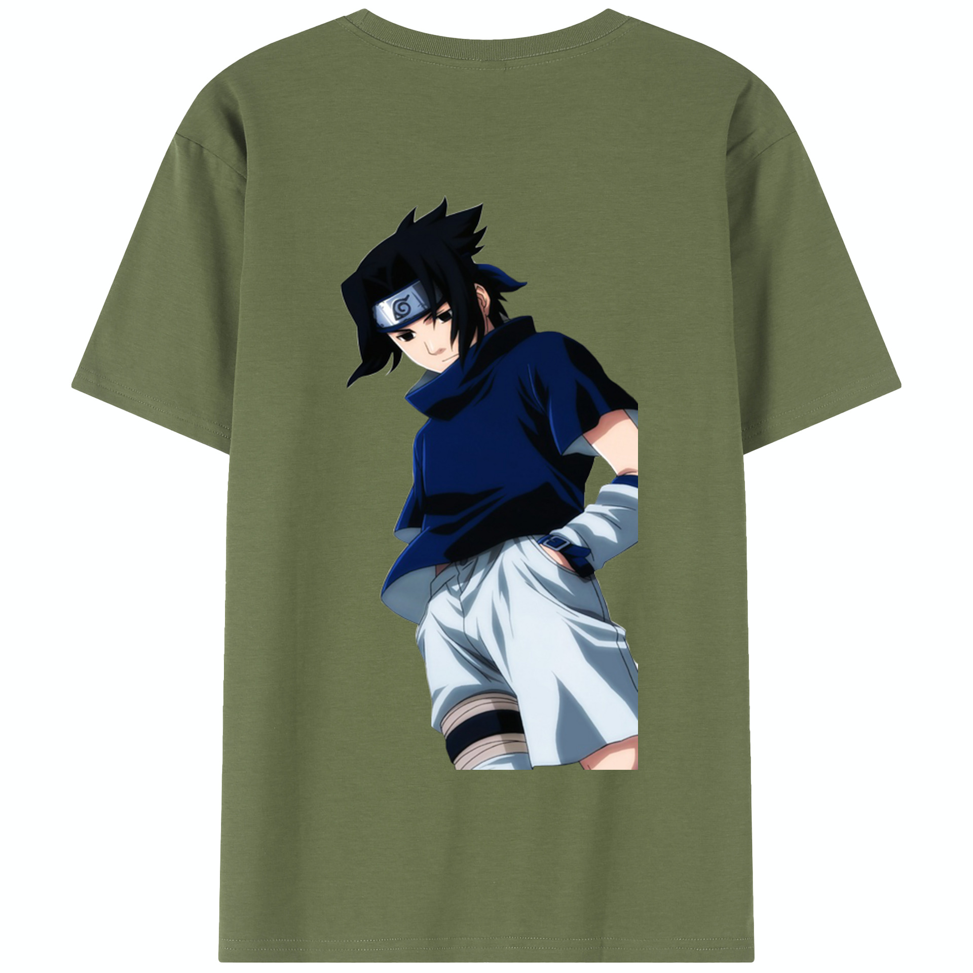 （画像用） NARUTO -ナルト- うちは サスケ Uchiha Sasuke 綿100％半袖Tシャツ（背面プリント）